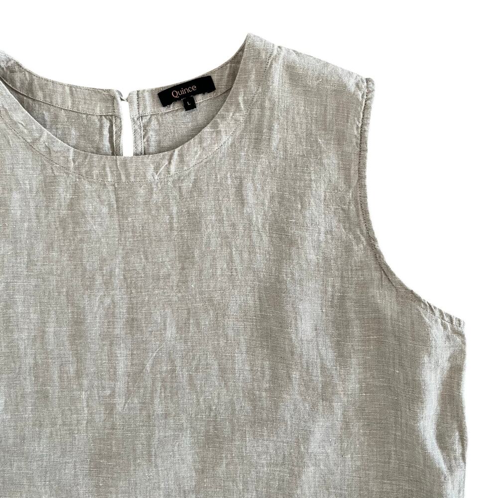 Quince Women's 100% European Linen Tank Flax Large Vacation Beach Resortwear - Picture 5 of 13